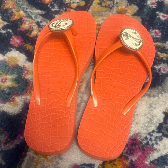Lindsey Phillips coral color Flip Flops - Picture 3 of 6